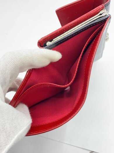 商品画像：3つ折り財布/レザー/BLK/無地/レディース 6