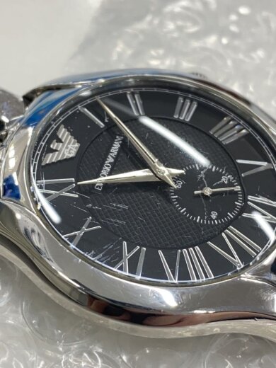 商品画像：クォーツ腕時計/アナログ/ステンレス/BLK/SLV/AR-1706// 9