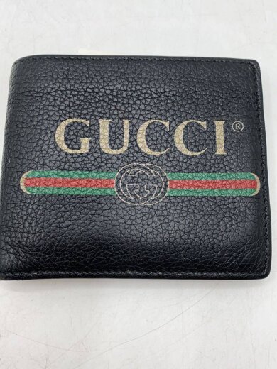 商品画像：2つ折り財布_GUCCIプリント/レザー/BLK/メンズ 3