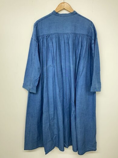 商品画像：ノーカラー長袖シャツワンピース/2/コットン/IDG/無地/3224O-004 2