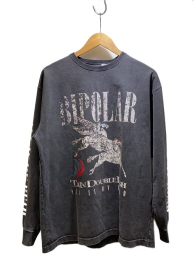 商品画像：長袖Tシャツ/M/コットン/GRY/プリント 1