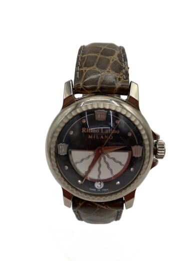 商品画像：クォーツ腕時計/アナログ/レザー/BLK/CML/SS 1