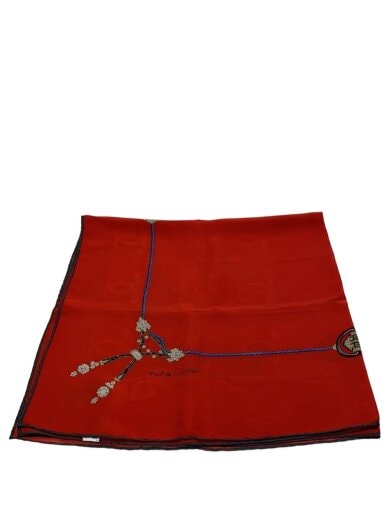 商品画像：ストール/シルク/RED/総柄/レディース 1