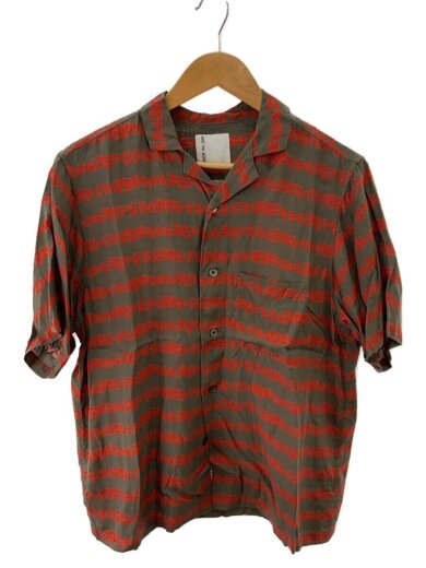 商品画像：半袖シャツ/S/レーヨン/GRY/総柄/4549// 1