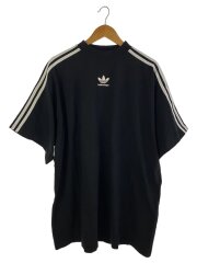 23SS/3ストライプロゴプリント/Tシャツ/3/コットン/BLK/739101