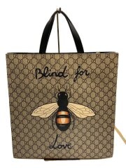 トートバッグ_GGスプリーム/PVC/BRW/ビー/450950