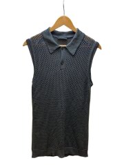 ノースリーブメッシュニット/ニットベスト/52/シルク/GRY/UMT195