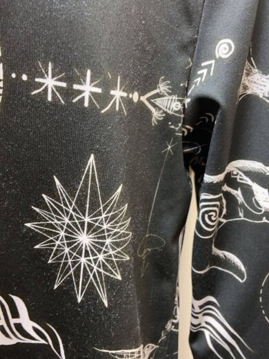 商品画像：長袖Tシャツ/4/ポリエステル/BLK/総柄/毛羽立ち有/21-0248S 6