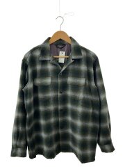 長袖シャツ/M/ポリエステル/GRN/オンブレチェック