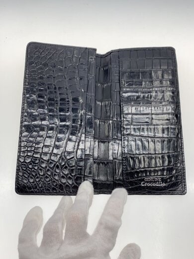 商品画像：JRAタグ/クロコダイル/長財布/レザー/BLK/総柄/メンズ 4