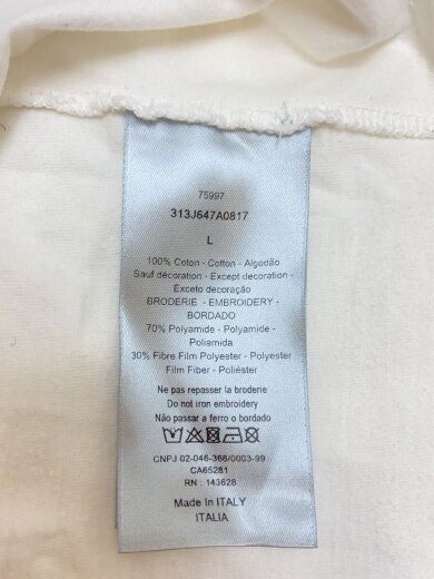 商品画像：Tシャツ/L/コットン/WHT/313J647A0817/小汚れ有 4