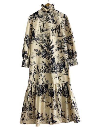 画像：JOHNワンピース/S/ポリエステル/BEG/総柄1