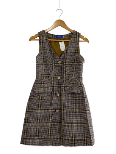 商品画像：ノースリーブワンピース/36/ウール/BRW/千鳥格子/55J23-641-29 1