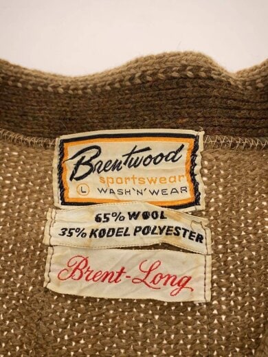 商品画像：カーディガン(厚手)/L/ウール/BRW/無地 3