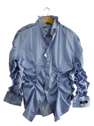 商品画像：長袖シャツ/--/コットン/BLU/ストライプ/29PT05SH12US 1