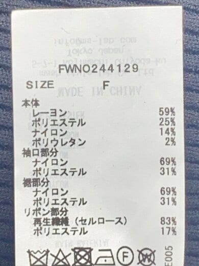 商品画像：オフショルリボンリブニットワンピース/長袖ワンピース/one/レーヨン/BLK/FWNO244129// 4