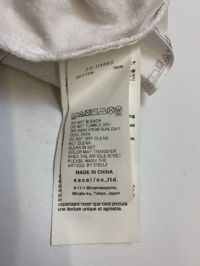 商品画像：Tシャツ/3/コットン/WHT/23-0466S// 4