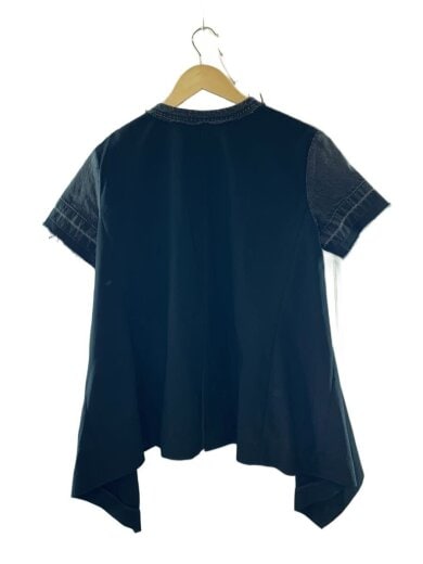 商品画像：デニムドッキングデザイン/半袖ブラウス/2/コットン/BLK/21-05712 2