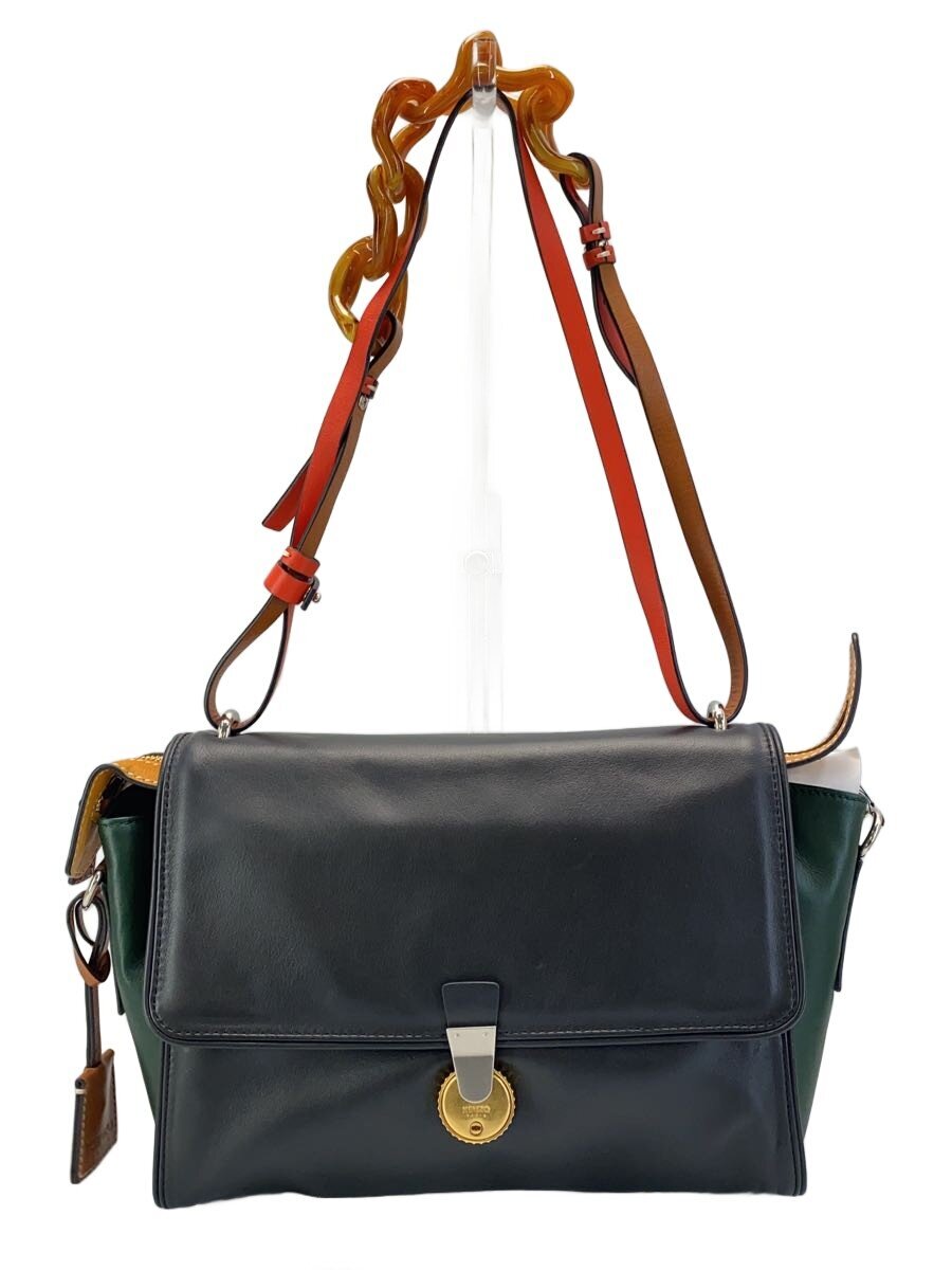 KENZO / ショルダーバッグ/レザー/BLK