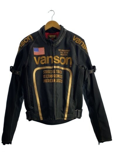レザージャケット・ブルゾン/L/ポリエステル/BLK/VS14117/バイクジャケット