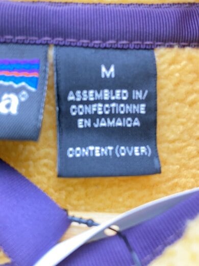 画像：patagoniaフリースジャケット/M/ポリエステル/YLW/25450/ジャマイカ製/90s//4