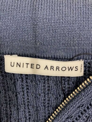 商品画像：24SS/透かし編みギマハーフジップポロシャツ/L/コットン/BLU/1118-199-0808 3