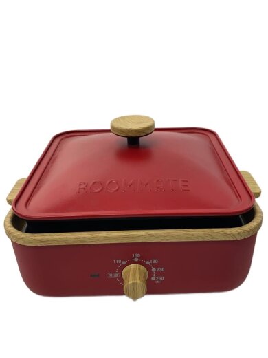 商品画像：ROOMMATE/ホットプレート・グリル鍋/レッド/RM-104TE-RD 1