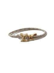 ブレスレット/レザー/ホワイト/レディース/M8529Z/ブレスレット・LV・ブルーム