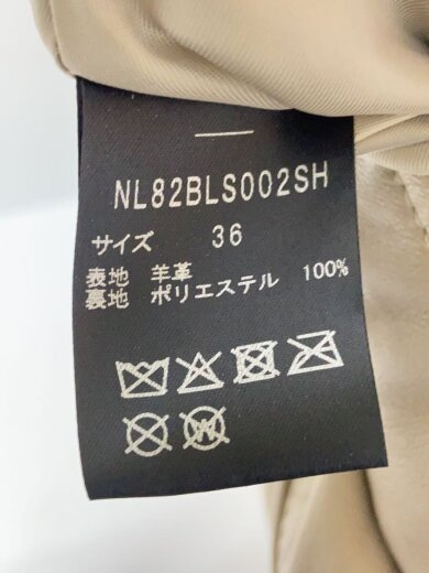 商品画像：シングルライダースジャケット/36/羊革/BEG/NL82BLS002SH 4