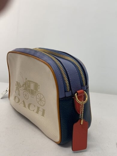 商品画像：ジェスクロスボディ_ホース・アンド・キャリッジ_カラーブロック_ネイビーレザー/ベージュ 2