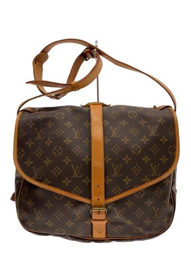 商品画像：1)ソミュール35_モノグラム・キャンバス/PVC/BRW/総柄 1