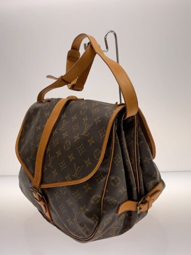 商品画像：1)ソミュール35_モノグラム・キャンバス/PVC/BRW/総柄 2