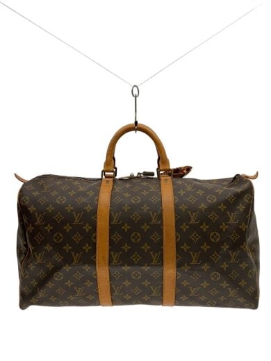 商品画像：キーポル50_モノグラム・キャンバス/PVC/BRW/総柄 1