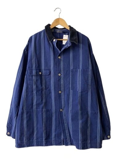 商品画像：カバーオール/XL/コットン/BLU/ストライプ 1