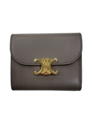 スモールウォレット トリオンフ/箱有/3つ折り財布/レザー/BEG/レディース