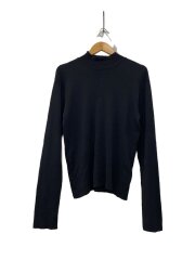 80s/フランス製/モックネック/ニット・セーター(薄手)/2/ウール/BLK