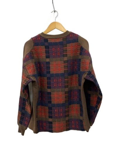 商品画像：ジャガードチェックニット・セーター(厚手)/L/コットン/BRW/無地/RM171 MA2 HBN86W 2