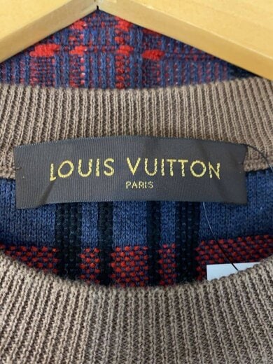 商品画像：ジャガードチェックニット・セーター(厚手)/L/コットン/BRW/無地/RM171 MA2 HBN86W 3