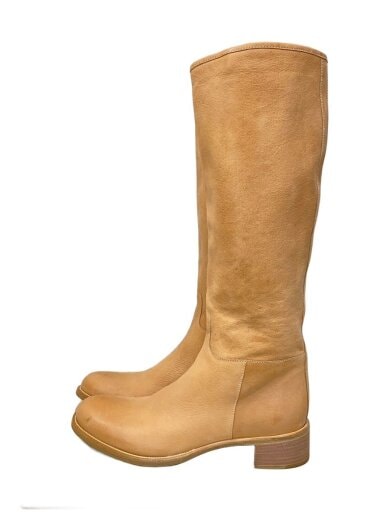 商品画像：ロングブーツ/37.5/ベージュ/レザー 1