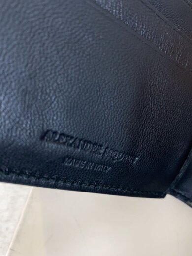 商品画像：リブゲージ/チェーン付き/2つ折り財布/牛革/BLK/無地/メンズ 3