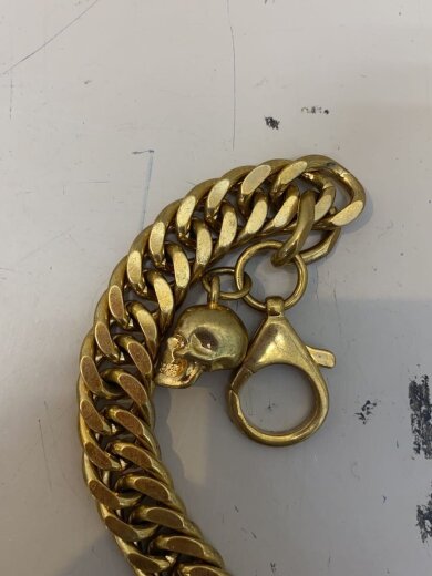 商品画像：リブゲージ/チェーン付き/2つ折り財布/牛革/BLK/無地/メンズ 6