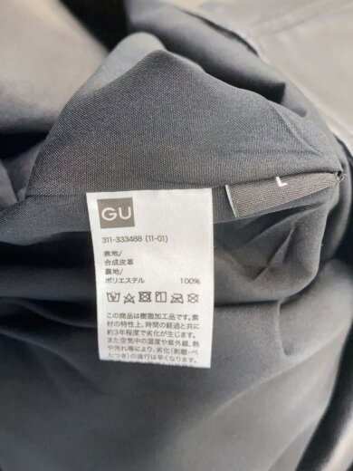 商品画像：レザージャケット・ブルゾン/L/ポリエステル/ブラック/無地 4