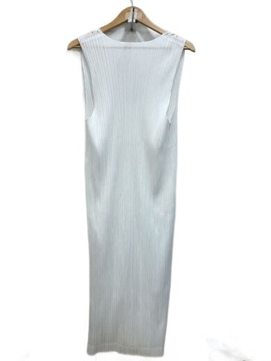画像：PLEATS PLEASE ISSEY MIYAKEノースリーブワンピース/5/ポリエステル/WHT/PP91-JH7642
