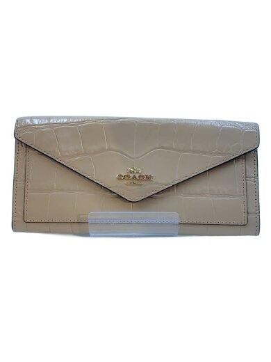 商品画像：長財布/クロコ型押し/レザー/BEG/アニマル/レディース/31857 1