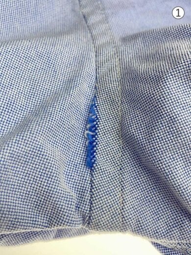 商品画像：STANDARD FIT/オックスフォードBDシャツ/15-32/コットン/BLU/無地/襟汚れ有り 6