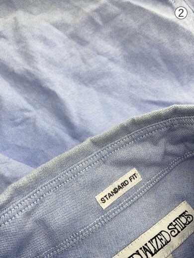 商品画像：STANDARD FIT/オックスフォードBDシャツ/15-32/コットン/BLU/無地/襟汚れ有り 7