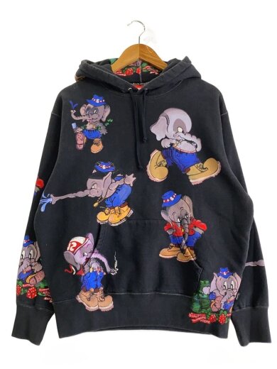 商品画像：22AW/Elephant Hooded Sweatshirt/パーカー/S/コットン/BLK/総柄 1