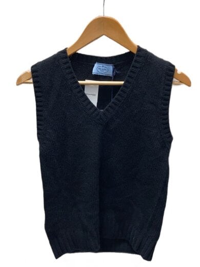 商品画像：ニットベスト(薄手)/38/ウール/BLK 1