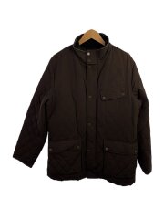 キルティングジャケット/モックネック/L/ポリエステル/BRW/ライナー付き/内側チェック