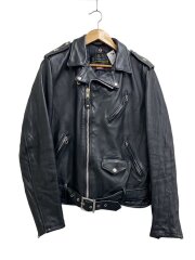 ダブルライダースジャケット/42/牛革/BLK